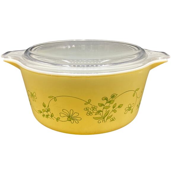 Pyrex Other - Vintage Pyrex #475-B 2.5 qt Casserole Dish with Lid Shenandoah Pattern Cream